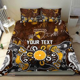 Personalized Hawthorn Hawks Bedding Set Aboriginal Dot Painting Graffiti Style TS04