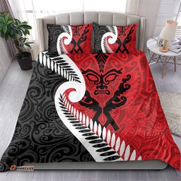 Silver Fern Koru Swirls with Maori Ta Moko Bedding Set LT9