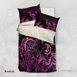 Pink Aoteara Horse Racing Bedding Set NZ Maori Pattern LT14