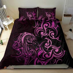 Pink Aoteara Horse Racing Bedding Set NZ Maori Pattern LT14
