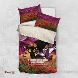 Personalised Sea Eagles Rugby ANZAC Day Bedding Set Last Post Poppy We Will Remember Them LT14