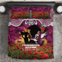 Personalised Sea Eagles Rugby ANZAC Day Bedding Set Last Post Poppy We Will Remember Them LT14