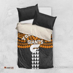 Personalized GWS Giants Bedding Set Polynesian Tribal Pattern Heritage Football TS04