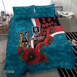 Port Power ANZAC Personalised Bedding Set Lest We Forget Poppy Camo LT9