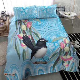 Willie wagtail Australia Bedding Set Eucalyptus Blossoms Aboriginal Art LT14