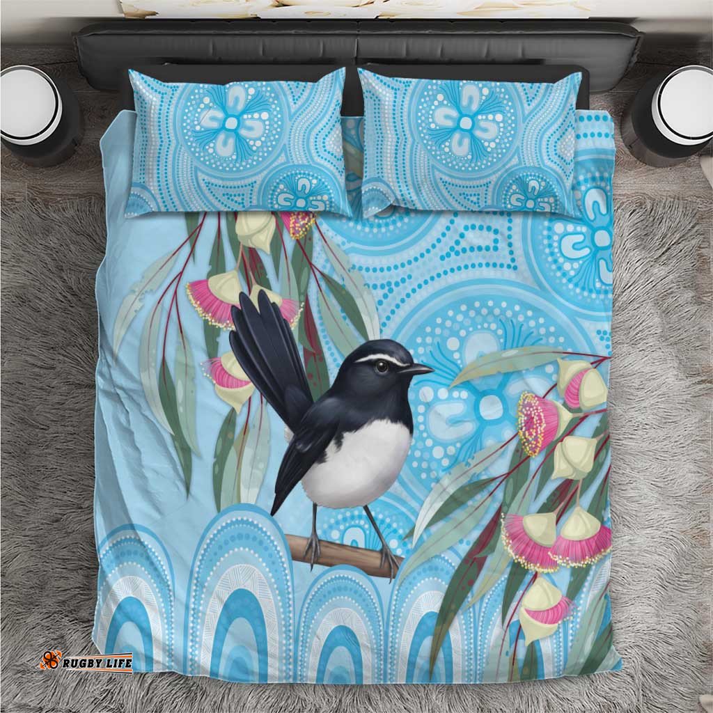 Willie wagtail Australia Bedding Set Eucalyptus Blossoms Aboriginal Art LT14