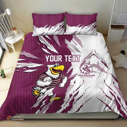 Personalized Manly Warringah Sea Eagles Bedding Set Dynamic Lightning Mascot Rugby Australia TS04