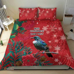 Tui Meri Kirihimete Personalised Bedding Set Pohutukawa Flowers Red Motif LT9