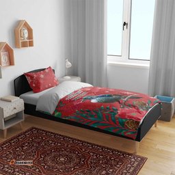 Tui Meri Kirihimete Personalised Bedding Set Pohutukawa Flowers Red Motif LT9