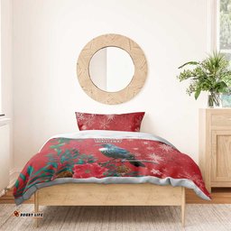 Tui Meri Kirihimete Personalised Bedding Set Pohutukawa Flowers Red Motif LT9
