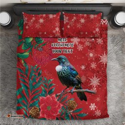 Tui Meri Kirihimete Personalised Bedding Set Pohutukawa Flowers Red Motif LT9