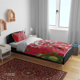 Personalised New Zealand Koru Pohutukawa Bedding Set Meri Kirihimete Aroha for Christmas LT9