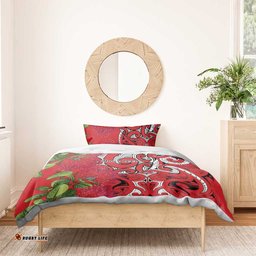 Personalised New Zealand Koru Pohutukawa Bedding Set Meri Kirihimete Aroha for Christmas LT9