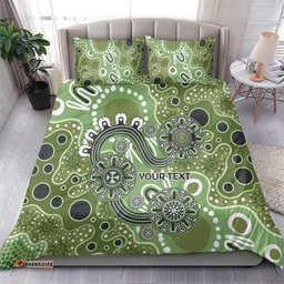 Personalised NAIDOC Week 50 Years Deadly Always Bedding Set Green Aboriginal Artwork Dot Painting LT9