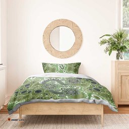 Personalised NAIDOC Week 50 Years Deadly Always Bedding Set Green Aboriginal Artwork Dot Painting LT9