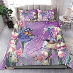 Australia Epilepsy Awareness Bedding Set Purple Fairy Wren with Eucalyptus Flowers LT7