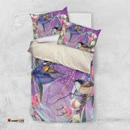 Australia Epilepsy Awareness Bedding Set Purple Fairy Wren with Eucalyptus Flowers LT7