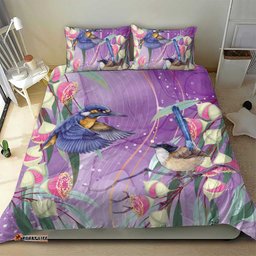 Australia Epilepsy Awareness Bedding Set Purple Fairy Wren with Eucalyptus Flowers LT7