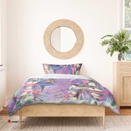 Australia Epilepsy Awareness Bedding Set Purple Fairy Wren with Eucalyptus Flowers LT7