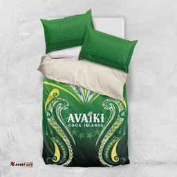 Rugby Cook Islands Avaiki Bedding Set Green Kuki Airani Tribal Maori Inspired LT9