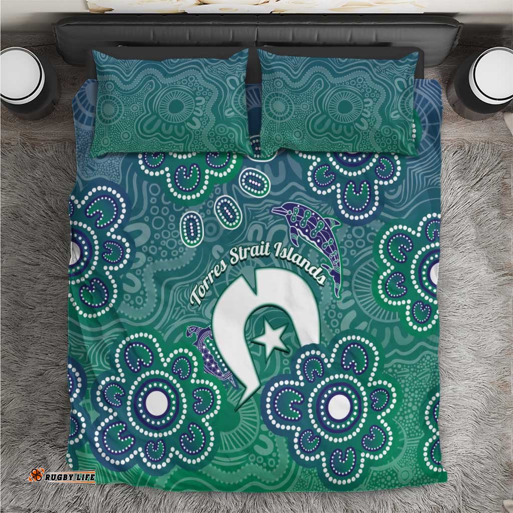Sea Turtle Torres Strait Islands Bedding Set Pacific Indigenous Australian Oceanic Dot Art TS04
