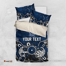 Personalized Geelong Cats Bedding Set Aboriginal Dot Painting Graffiti Style TS04