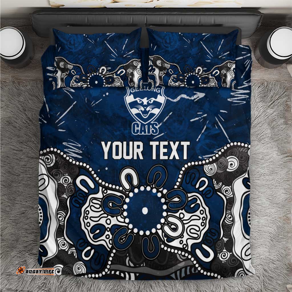 Personalized Geelong Cats Bedding Set Aboriginal Dot Painting Graffiti Style TS04