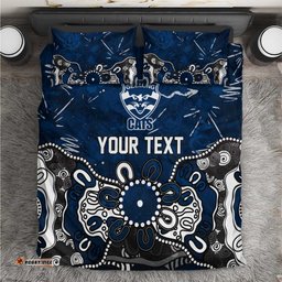 Personalized Geelong Cats Bedding Set Aboriginal Dot Painting Graffiti Style TS04