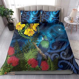 Tui Bird New Zealand Starry Sky Bedding Set Maori Koru LT7