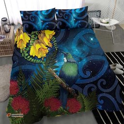 Tui Bird New Zealand Starry Sky Bedding Set Maori Koru LT7