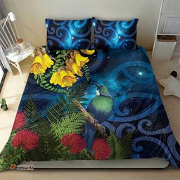 Tui Bird New Zealand Starry Sky Bedding Set Maori Koru LT7