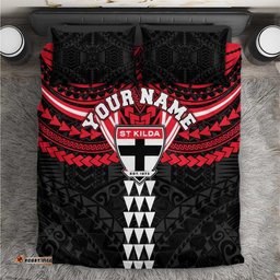 Personalized St Kilda Saints Bedding Set Polynesian Tribal Pattern Heritage Football TS04
