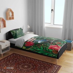 Tui Meri Kirihimete Personalised Bedding Set Pohutukawa Flowers Green Motif LT9