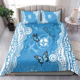 World Diabetes Day Australia Bedding Set Blue Ribbon Butterfly Aboriginal Art LT14