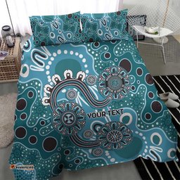 Personalised NAIDOC Week 50 Years Deadly Always Bedding Set Teal Aboriginal Artwork Dot Painting LT9