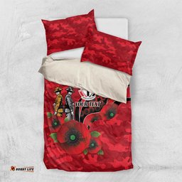 St Saints ANZAC Personalised Bedding Set Lest We Forget Poppy Camo LT9