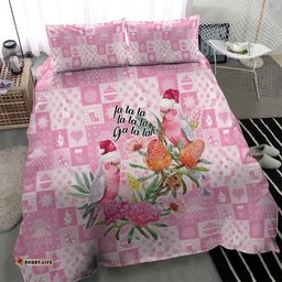 Sweet Pink Cockatoos Aussie Santa Bedding Set Australia Christmas Vibes LT9