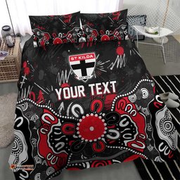 Personalized St Kilda Saints Bedding Set Aboriginal Dot Painting Graffiti Style TS04
