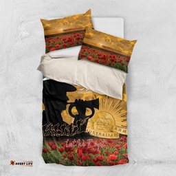 Wallabies ANZAC Day Bedding Set Last Post Poppy Lest We Forget LT14