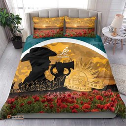 Wallabies ANZAC Day Bedding Set Last Post Poppy Lest We Forget LT14