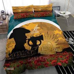Wallabies ANZAC Day Bedding Set Last Post Poppy Lest We Forget LT14