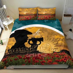 Wallabies ANZAC Day Bedding Set Last Post Poppy Lest We Forget LT14
