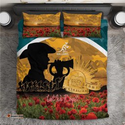 Wallabies ANZAC Day Bedding Set Last Post Poppy Lest We Forget LT14