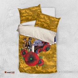 West Eagles ANZAC Personalised Bedding Set Lest We Forget Poppy Camo LT9