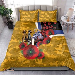 West Eagles ANZAC Personalised Bedding Set Lest We Forget Poppy Camo LT9