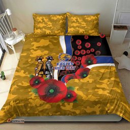 West Eagles ANZAC Personalised Bedding Set Lest We Forget Poppy Camo LT9
