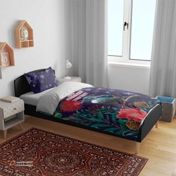 Tui Meri Kirihimete Personalised Bedding Set Pohutukawa Flowers Blue Motif LT9