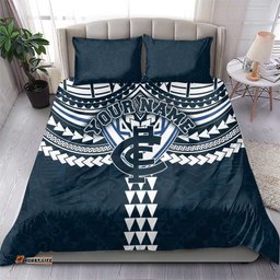 Personalized Carlton Blues Bedding Set Polynesian Tribal Pattern Heritage Football TS04