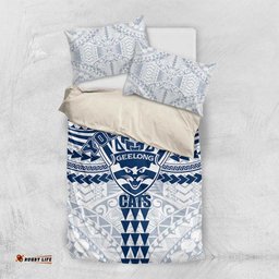 Personalized Geelong Cats Bedding Set Polynesian Tribal Pattern Heritage Football TS04