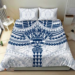 Personalized Geelong Cats Bedding Set Polynesian Tribal Pattern Heritage Football TS04